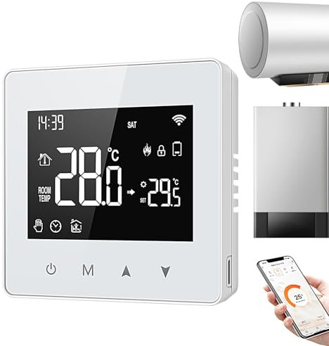 Hem Kronotermostater, WiFi-termostat - LCD-display hushållstermostater, batteridriven hemtermostat, app/röststyrning | Hushållstermostat Smart termostat