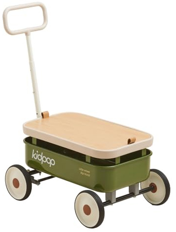 Kidpop PULA-Wild 3 in 1 Carrello a mano per bambini, Verde
