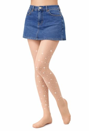 Zidoley Collants pour filles 60 deniers semi-opaques à strass pailletés, leggings thermiques doublés pour enfants