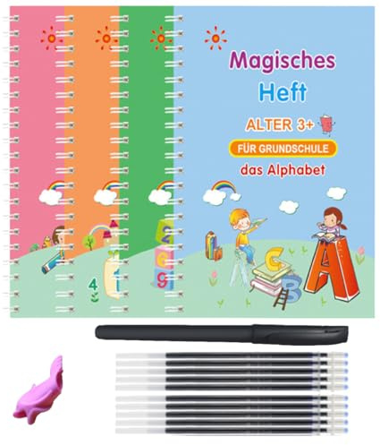 Übungshefte Schreiblernhefte Magisches Heft für Kinder Vorschule 4PCS