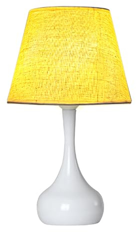 Ausla Nattduksbordslampa, USB-bordslampa med järn- och Linneskärm, 3W LED