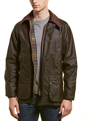 Barbour Herren Parka Jacke Classic Bedale Wax Jac MWX0010OL71, Einfarbig, Gr. Large (Herstellergröße: 42), Grün (Olive 000)
