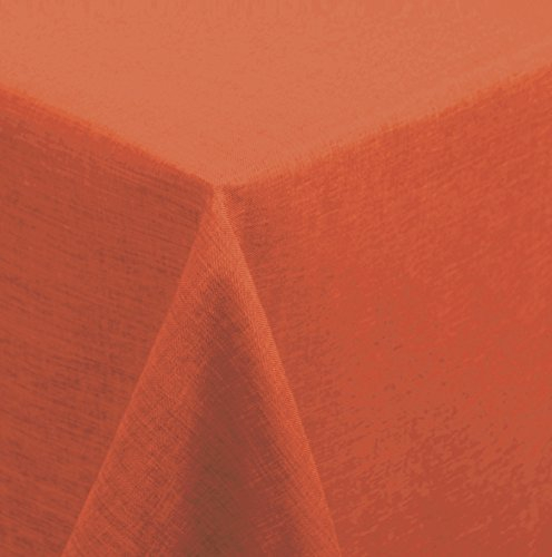 Unbekannt Tischdecke eckig 160x360 cm beschichtet Struktur Leinen-Optik Wasser- Schmutz- abweisend Lotuseffekt #1216 (Terracotta)