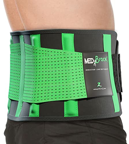 MEDiBrace Fascia Lombare Supporto Schiena per Uomini e Donne Fascia Elastica Lombare Ortopedica, Cintura Lombare, Cintura Posteriore per il dolore da Sciatica, Ernia del disco, Stenosi spinale
