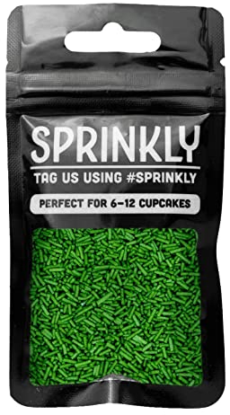 Dark Green Sugar Strands Cake Sprinkles 30g for Cake or Cupcake Decorations