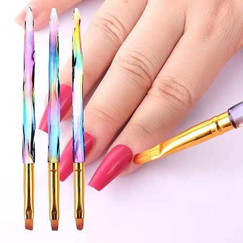 cobee Juego de 3 pinceles de limpieza para uñas, cepillo quitaesmalte de uñas, cepillo de limpieza para uñas, pinceles de uñas, pinceles de uñas, lápices de uñas, herramientas de pintura para limpiar
