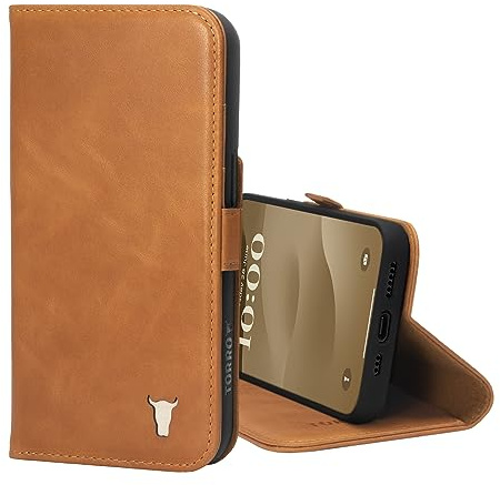 TORRO Leather Case Compatible with iPhone 15 Pro – Premium Leather Wallet Case with Kickstand and Card Slots (Compatible with Official MagSafe Chargers) - Tan