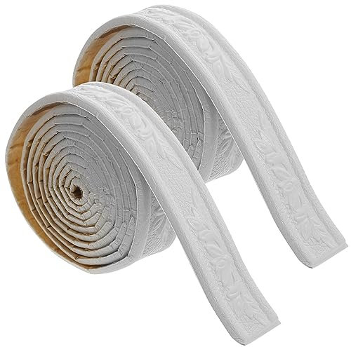 ULTECHNOVO 2 Pièces Bordure De Papier Peint Peler Et Garniture De Moulure Murale Bordure Murale 3D Auto-Adhésive Mousse Plinthe Flexible Moulure De Plafond Garniture Pour Miroir
