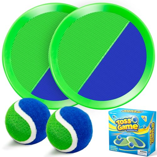 Ball Catch Game, Kids Toss Game for Ages 3 4 5 6 7 8-12 Year Old Boy Girl, Catching Balls Set with 2 Ball Paddles for Outdoor Yard Game, Pool or Beach Toys for Birthday Gifts Easter Basket Stuffers