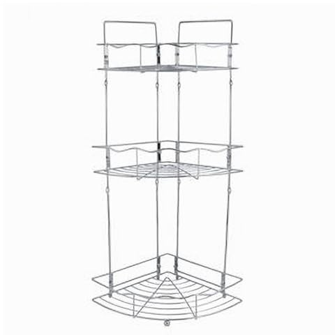 OISE ART STORE Trade Shop - Mensola Angolare Doccia A 3 Ripiani Portaoggetti in Metallo Scaffale Bagno 59260 -