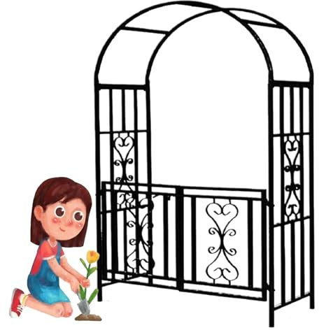 Grande arche de jardin en métal solide pour extérieur, jardin, terrasse, 110 x 50 x 210 cm, tonnelle de rose avec treillis robuste pour plantes grimpantes, idéale pour tonnelle, décoration de mariage