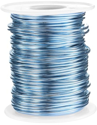 sourcing map Filo in alluminio anodizzato flessibile per scolpire gioielli, modellazione fai da te, 1,5 mm, 30 m, calibro 16, colore: blu acciaio