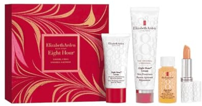 Elizabeth Arden Eight Hour Cream Gift Set | Legendary 4-Piece Skincare Collection | Skin Protectant 50ml, Hand Cream 30ml, Miracle Oil 30ml & Lip Protectant SPF15
