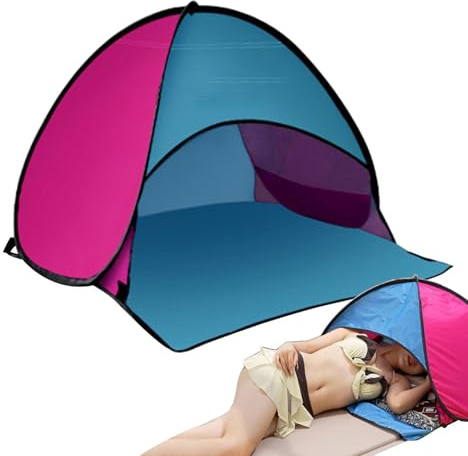 Sun Shelter - Ortorproof Pop-Up Shade, Mobile Beach Pavilion | Compact Outdoor Camping Canopat, Portable Privacy, Picnic Cover, Mini Parasol with Phone Holder