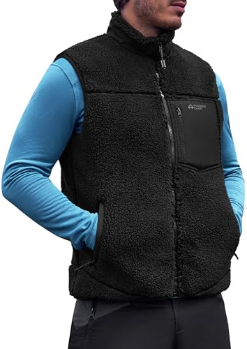 Pioneer Camp Ärmellose Fleeceweste Herren mit Stehkragen, 550g Schweres Fleece, Winddicht & Wärmende Outdoor Weste für Klettern, Wandern, Camping, Reisen, mit Reißverschlusstaschen