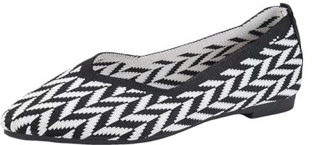 VBEDKDEB Ballerines plates confortables pour femme - Chaussures plates à enfiler - Ballerines confortables - Chaussures de ballet mignonnes pour femme - Talon compensé bas - Sportives, Noir , 37 EU