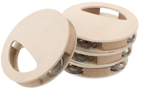 Toyvian 4pcs Hochets à Percussion Manuelle en Bois pour Bébé, Kit DIY de Peinture et Développement Sensoriel, Jouet Montessori pour Apprentissage Précoce