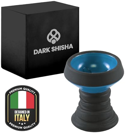 Cazoleta Cachimba Dark Shisha Azul de Piedra | Combustión Uniforme | Diseño Universal y Resistente | Ideal para Tabaco o Gel