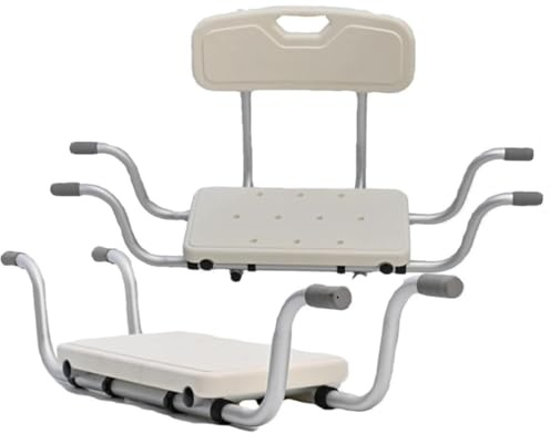 NEWFUN Sedile per Vasca da Bagno,Sedia per Vasca da Bagno per Anziani, Sedile Sospeso in Alluminio Seduta Vasca,Allungabile,con 3 Larghezze Regolabili,per Vasca da Bagno,Portata 136 kg,Bianco
