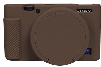 Easy Hood Kamera Schutzhülle für Sony RX100, Kameratasche Weiche Silikon Hülle Tasche Leicht mit Abnehmbarem Objektivdeckel für Sony DSC-RX100 III RX100 V RX100 IV RX100 VII Digitalkamera, Braun