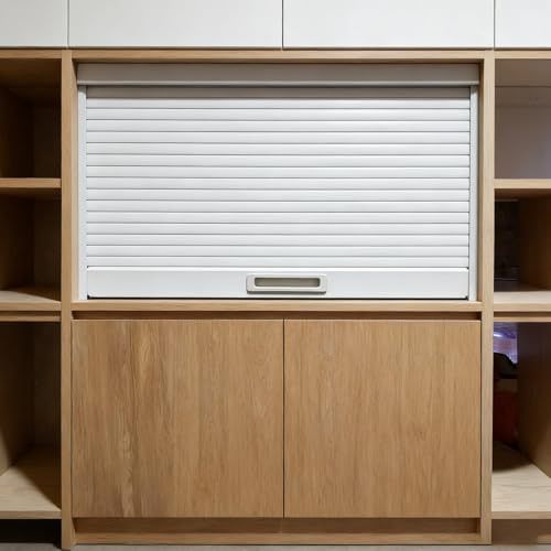 Upward Rolling Cabinet Doors, Household Small Retractable Doors for Pantry, Waterproof Roll Up Door for Kitchen/Laundry Room/Bathroom