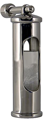 Barómetro de cristal (acero inoxidable pulido, con soporte para pared)