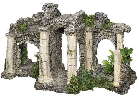 Nobby Aqua Ornaments HADRIANS Tor mit Pflanzen, 27,5 x 13,5 x 15,5 cm, 1 Stück