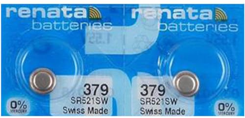 Renata Watch Battery Swiss Made Renata 379 or SR521SW OR AG0 1.5V (2 x 379 or SR 521 SW)