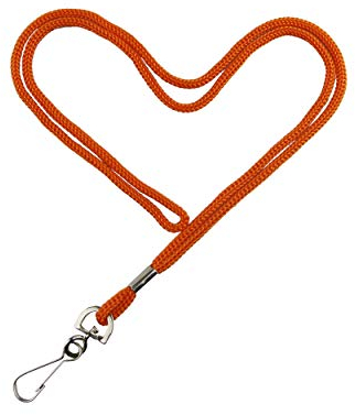 HOSL 100 Pack Orange Badge Lanyards Business Card Lanyards ID Card Employee Students Lanyards Round 36 With Swivel Hook