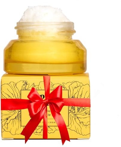 Poppy & Pout Natural Lip Scrub, Moisturizing Sugar Scrub for Dry Lips, Lip Scrubber Exfoliator with Essential Oils Smooths and Hydrates Lips, In Recyclable Glass Jars, Cruelty Free - Lemon Bloom
