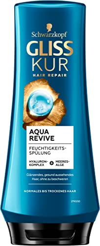 Gliss Spülung Aqua Revive (200 ml), Haarspülung bietet eine Extraportion Feuchtigkeit & gesunden Glanz, für normales bis trockenes Haar