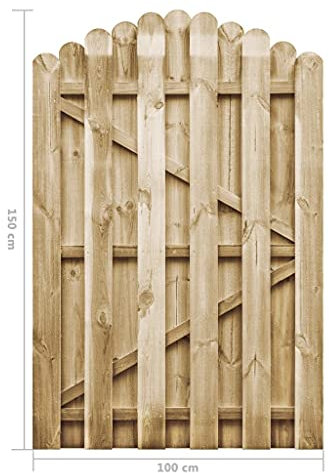 Wakects Portail de Jardin, portillon de Jardin en Bois pin imprégné portillon de Jardin 100 x 150 cm portillon de Jardin portillon de clôture portillon d'entrée pour Cour de Jardin ou terrasse