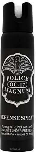Police Magnum Glow in Dark Pepper Spray Self Defense- Night Security-16ft Range- Made in The USA- 5oz Twist Lock (Glow in Dark)