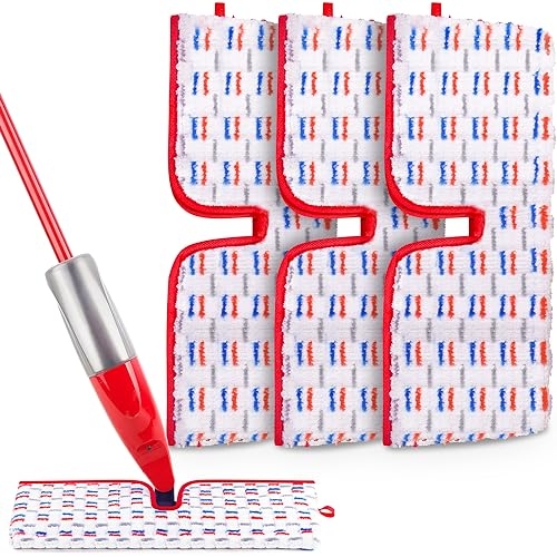 3 Stück Mikrofaser Mopp Pads Kompatibel mit Vileda 1-2 Spraymax Sprühwischer, Wiederverwendbare Wischmopp-Nachfüllpads, Ersatz-Moppköpfe, Dicke Mikrofaser-Pads für alle Bodenarten geeignet