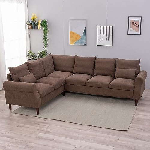 Panana 6 Seater Corner Sofa, Modern Classic Design L shaped Couch Settee for Living Room