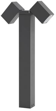 Lindby Utomhuslampa 'Othil' (modern) i Grå av aluminium/grå zink (2 lamor, GU10) - Väglampa, pollare, vägbelysning, sockellampa