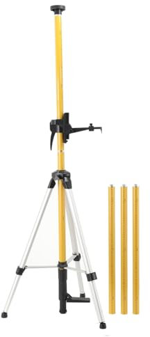 Cozyel Laser Teleskopstange 3,0m/10ft für Rotationslaser und Kreuzlinienlaser, Lasermontagestange mit Stativ, Einstellbare Halterung mit 1/4-20 Außengewinde und 5/8-11 Gewindeadapter - LP30