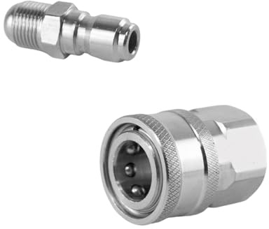 1 Set NPT 3/8 Inch Pressure Washer Coupler - Quick Connect Plug with Stainless Steel Male and Female Fittings, External Thread Adapter Set