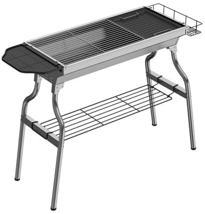 Barbecue Charcoal Grill Stainless Steel Folding Portable BBQ Tool Kits for Outdoor Cooking Camping Hiking Picnics Tailgating Backpacking or Any Outdoor Event