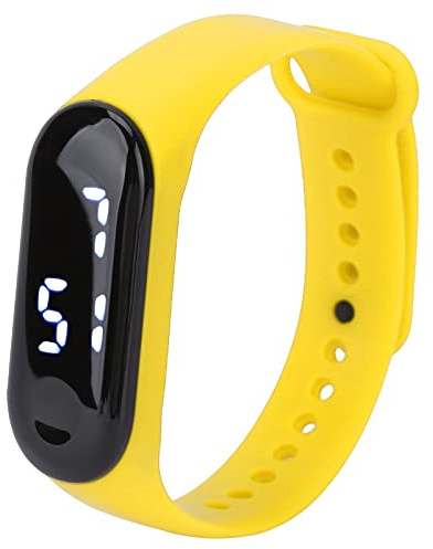 Ejoyous Orologio Sportivo, Orologio Digitale Display LED Luce Orologio Fitness con Cinturino in Silicone, per Corsa Viaggi attività All'aperto (YELLOW)