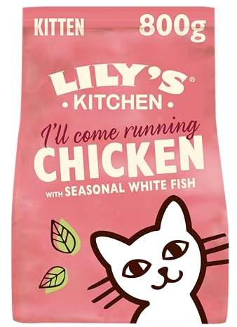 Lily's Kitchen Natürliches Kitten Trockenfutter Katzenfutter Huhn & Weißfisch (4 x 800g)