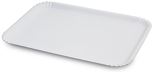 Guardini, Set de 3 plateaux 23x31 cm, Jetable, Carton, Blanc, Fabriqué en Italie, Ligne Easy Bake