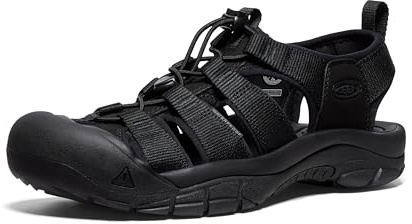 KEEN Men's Newport H2 Closed Toe Water Sandals, Triple Black, 8