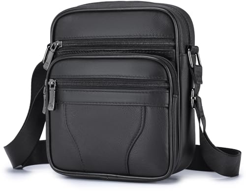 SPAHER Sacoche en Cuir Homme - Sac Bandoulière Porté Epaule Travers pour Affaires et Loisirs