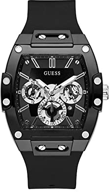 GUESS Watches Phoenix Herren Uhr analog Quarzwerk mit Silikon Armband GW0203G3