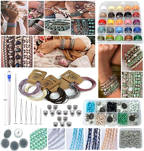 Sabrikas Let Your Creative Spirit Run Free Kit fai da te per la creazione di braccialetti e gioielli fai da te, in pelle metallizzata, macramè, macramè, con video tutorial hobby, per adolescenti e