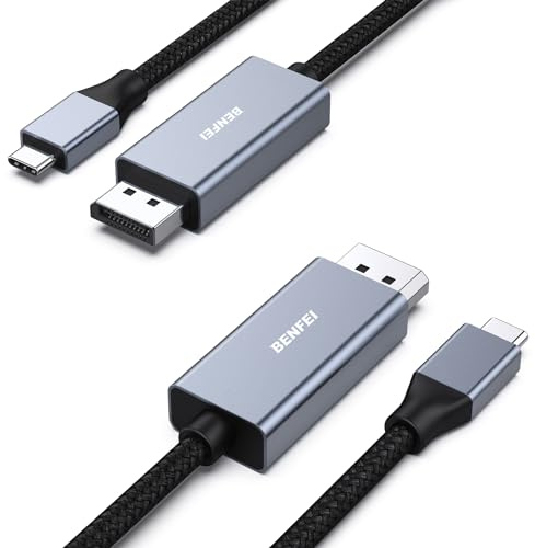 BENFEI USB C auf DisplayPort Kabel 1,8M(4K@144Hz/120Hz/60HZ,2K@240Hz/144Hz),2 Stück USB Typ C(Thunderbolt 5/4/3) zu DisplayPort Kabel für iPhone15 Pro/Max MacBook Pro/Air 2023 iPad Pro iMac S23 XPS 17