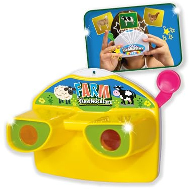 Deluxebase ViewNoculars 3D Reel Viewer Binoculars - Farm Educational Kids Toys with 8 Farms Views, Battery-Free Retro Viewers Farm Toys for Kids of All Ages