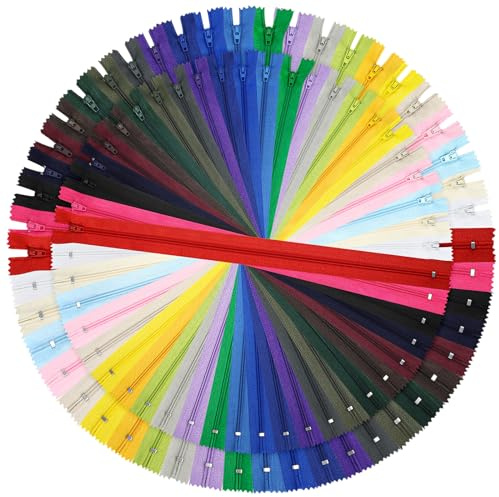 DOITEM 48pcs 20cm y 30cm Cremalleras de Nylon Multicolor de la Bobina para Coser y Artes 24 Colores (Multicolor, 20cm y 30cm)