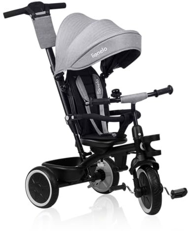 LIONELO Berry Multifunktionales Dreirad und Kinderwagen von 9 Monaten bis 5 Jahren bis zu 25 kg Große PU-Räder, Dreirad-Drehsitz 360° Montage ohne Werkzeug